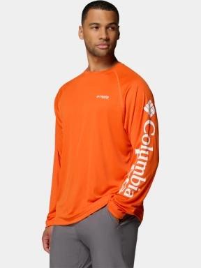 Columbia Terminal Tackle Long Sleeve Shirt férfi hosszú ujjú sport póló narancssárga színben 3