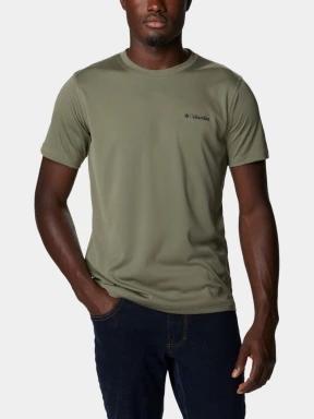 Columbia Zero Rules Short Sleeve Shirt férfi rövid ujjú sport póló zöld színben 1