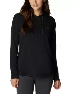 Columbia Sun Trek Hooded Pullover női hosszú ujjú sport póló fekete színben 1