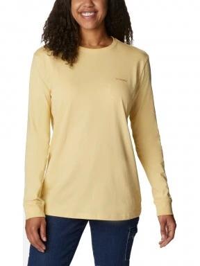Columbia North Cascades Long Sleeve Tee női hosszú ujjú póló sárga színben 1