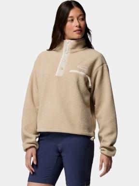 Columbia Helvetia II Cropped Half Snap Fleece női polár pulóver homok színben 3