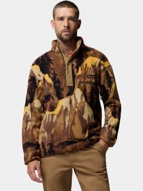 Columbia Helvetia II Printed Half Snap Fleece férfi polár pulóver oliva színben 1