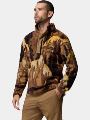 Columbia Helvetia II Printed Half Snap Fleece férfi polár pulóver oliva színben 3