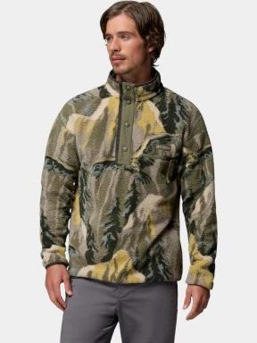 Columbia Helvetia II Printed Half Snap Fleece férfi polár pulóver zöld színben 1