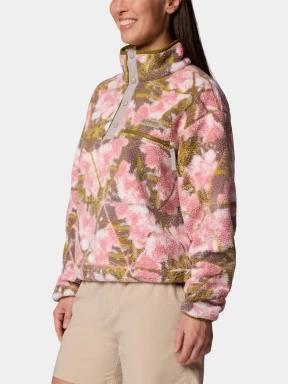 Columbia Helvetia II Printed Cropped Half Snap női polár pulóver rózsaszín színben 3