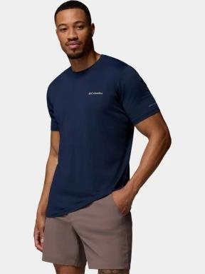 Columbia Tech Trail Utility Short Sleeve Crew férfi rövid ujjú sport póló sötétkék színben 3
