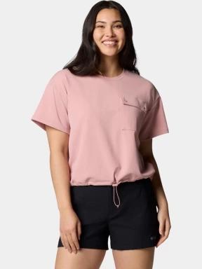 Columbia Granite Point Knit Short Sleeve Shirt női rövid ujjú póló rózsaszín színben 1