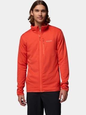 Columbia Essential Hike Grid Fleece Full Zip férfi polár pulóver piros színben 1