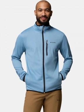 Columbia Essential Hike Grid Fleece Full Zip férfi polár pulóver kék színben 1