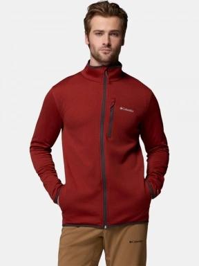 Columbia Essential Hike Grid Fleece Full Zip férfi polár pulóver piros színben 1