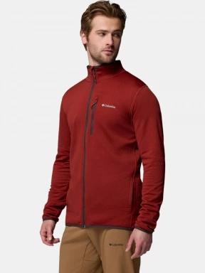 Columbia Essential Hike Grid Fleece Full Zip férfi polár pulóver piros színben 3
