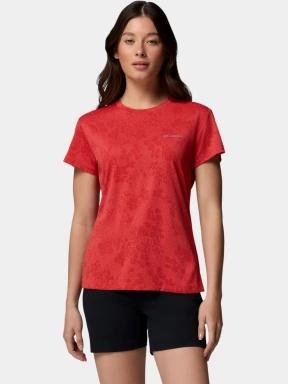 Columbia Bluebird Canyon II Short Sleeve Crew női rövid ujjú sport póló piros színben 1