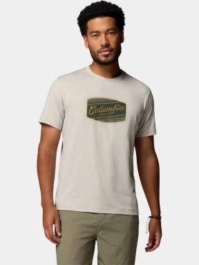 Columbia Parsons Point Short Sleeve Graphic Tee férfi rövid ujjú sport póló homok színben 1