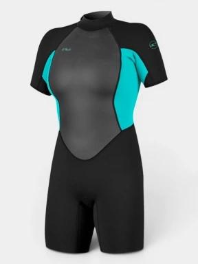 O'Neill Wms Reactor-2 2MM Back Zip S/S Spring  női rövid ujjú neoprén ruha fekete színben 1