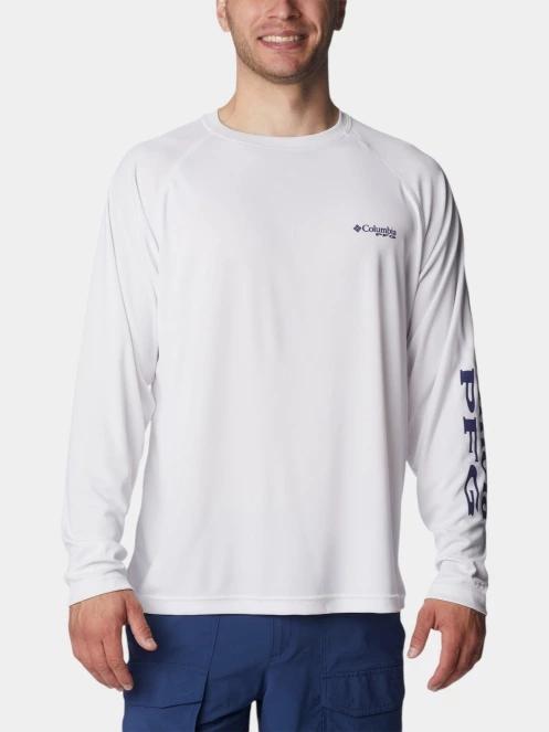 Columbia Terminal Tackle LS Shirt férfi hosszú ujjú sport póló fehér színben 2