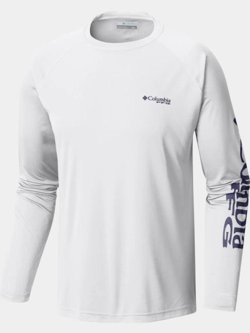 Columbia Terminal Tackle LS Shirt férfi hosszú ujjú sport póló fehér színben 7
