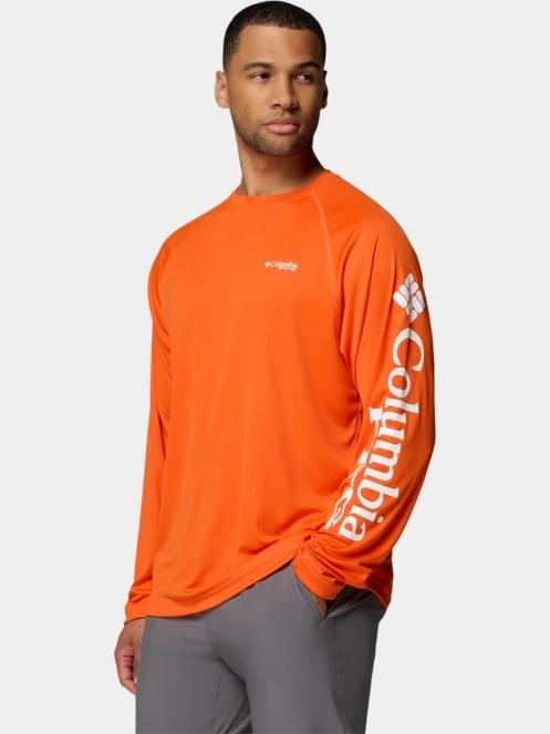 Columbia Terminal Tackle Long Sleeve Shirt férfi hosszú ujjú sport póló narancssárga színben 3