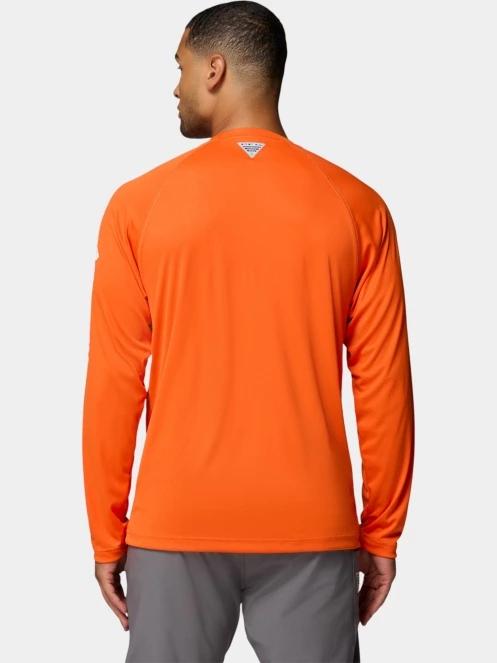 Columbia Terminal Tackle Long Sleeve Shirt férfi hosszú ujjú sport póló narancssárga színben 4