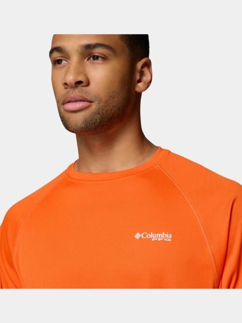 Columbia Terminal Tackle Long Sleeve Shirt férfi hosszú ujjú sport póló narancssárga színben 6
