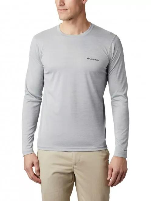 Columbia Zero Rules Long Sleeve Shirt férfi hosszú ujjú sport póló szürke színben 2