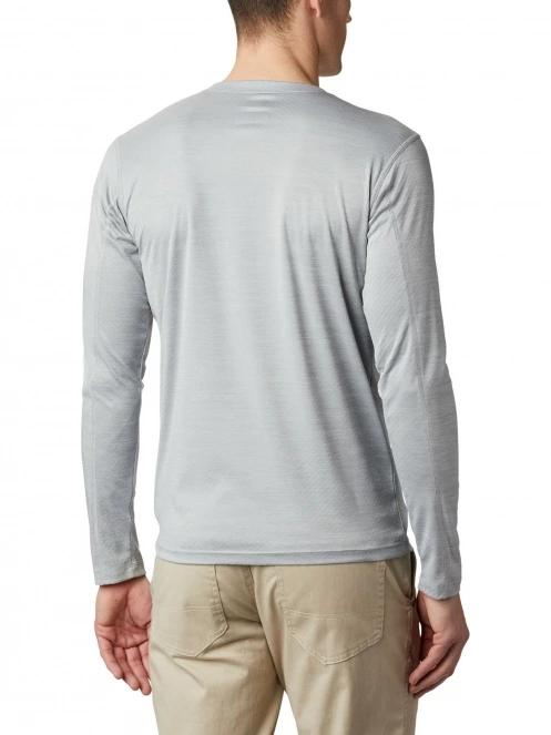 Columbia Zero Rules Long Sleeve Shirt férfi hosszú ujjú sport póló szürke színben 4