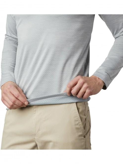 Columbia Zero Rules Long Sleeve Shirt férfi hosszú ujjú sport póló szürke színben 6