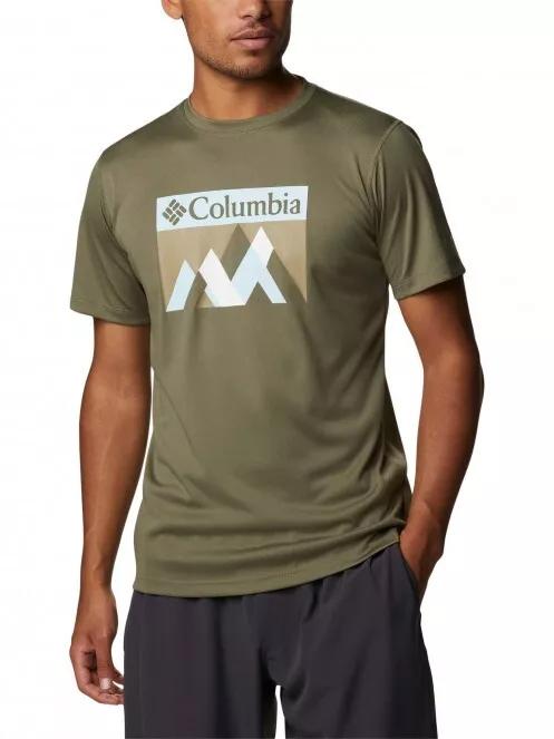 Columbia Zero Rules Short Sleeve Graphic Shirt férfi rövid ujjú sport póló zöld színben 2