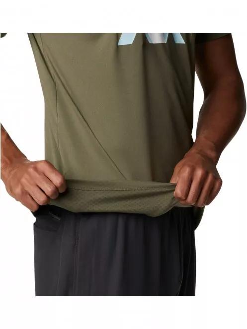 Columbia Zero Rules Short Sleeve Graphic Shirt férfi rövid ujjú sport póló zöld színben 6