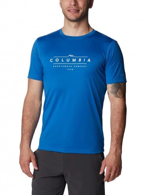 Columbia Zero Rules Short Sleeve Graphic Shirt férfi rövid ujjú sport póló kék színben 2