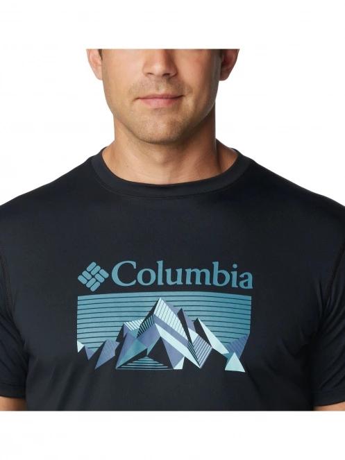 Columbia Zero Rules Short Sleeve Graphic Shirt férfi rövid ujjú sport póló szürke színben 5
