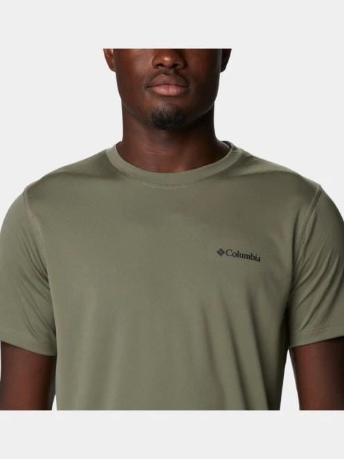 Columbia Zero Rules Short Sleeve Shirt férfi rövid ujjú sport póló zöld színben 6