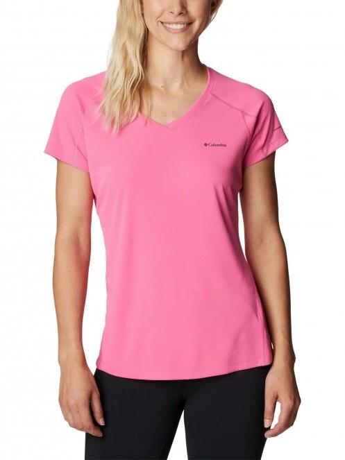 Columbia Zero Rules Short Sleeve Shirt női rövid ujjú sport póló magenta színben 2