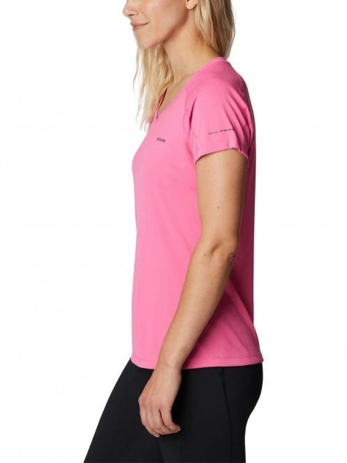 Columbia Zero Rules Short Sleeve Shirt női rövid ujjú sport póló magenta színben 3