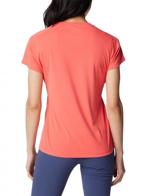 Columbia Zero Rules Short Sleeve Shirt női rövid ujjú sport póló piros színben 4