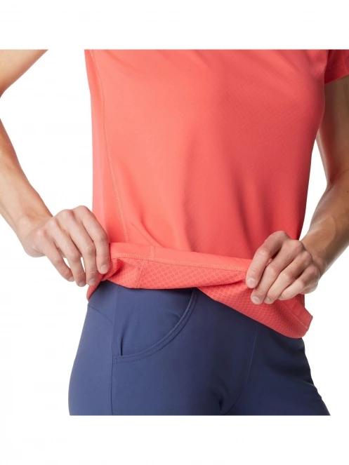 Columbia Zero Rules Short Sleeve Shirt női rövid ujjú sport póló piros színben 6