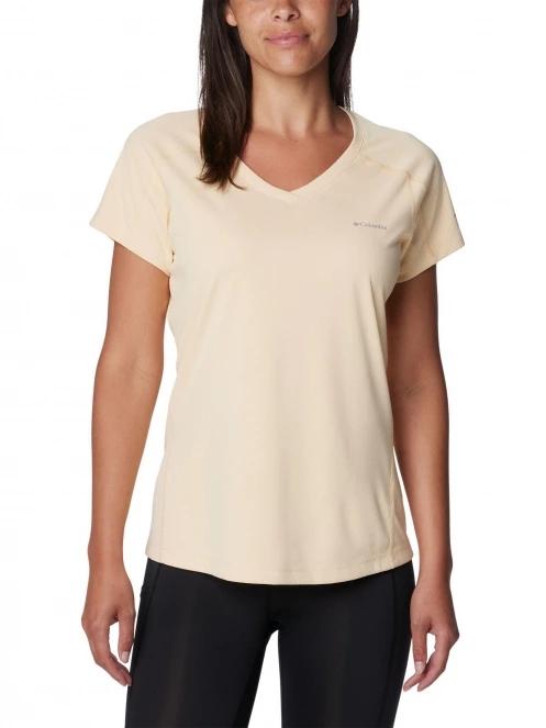 Columbia Zero Rules Short Sleeve Shirt női rövid ujjú sport póló sárga színben 2
