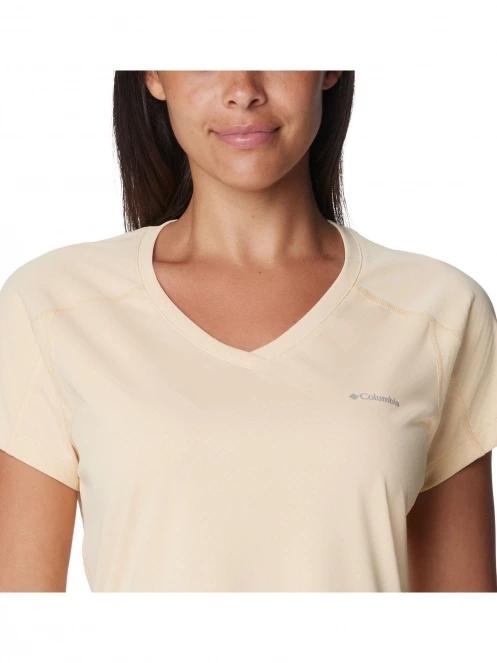 Columbia Zero Rules Short Sleeve Shirt női rövid ujjú sport póló sárga színben 5