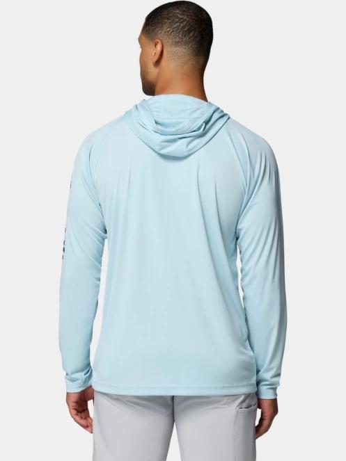 Columbia Terminal Tackle Hoodie férfi hosszú ujjú sport póló világoskék színben 4
