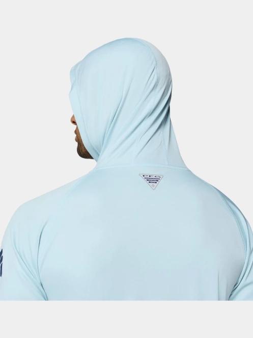 Columbia Terminal Tackle Hoodie férfi hosszú ujjú sport póló világoskék színben 7