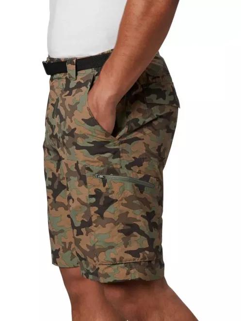 Columbia Silver Ridge Printed Cargo Short férfi oldalzsebes rövidnadrág oliva színben 4