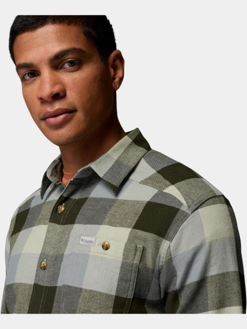 Columbia Cornell Woods Flannel Long Sleeve Shirt férfi hosszú ujjú ing zöld színben 7