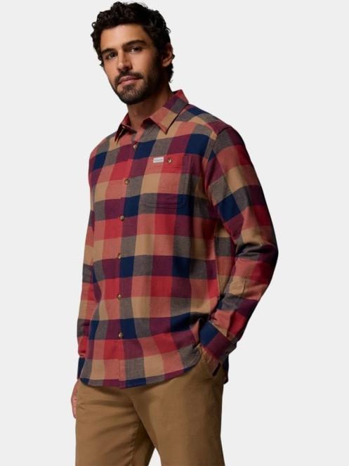 Columbia Cornell Woods Flannel Long Sleeve Shirt férfi hosszú ujjú ing piros színben 3