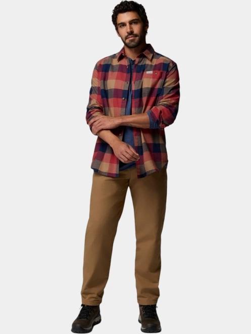 Columbia Cornell Woods Flannel Long Sleeve Shirt férfi hosszú ujjú ing piros színben 5