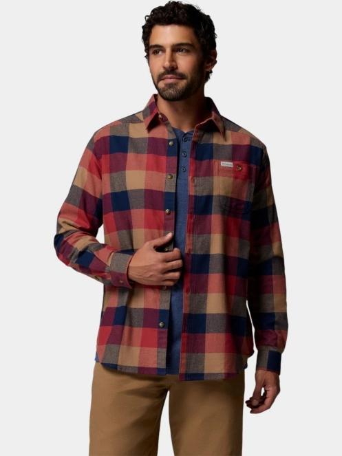 Columbia Cornell Woods Flannel Long Sleeve Shirt férfi hosszú ujjú ing piros színben 6