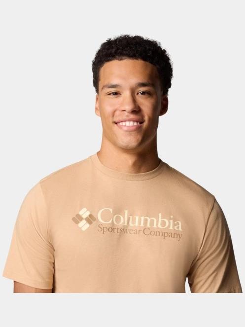 Columbia CSC Basic Logo Short Sleeve Shirt férfi rövid ujjú póló homok színben 6