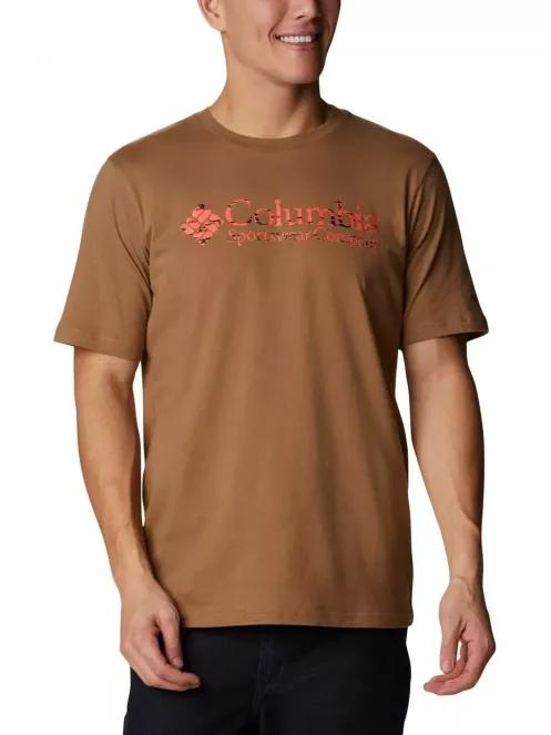 Columbia CSC Basic Logo Short Sleeve Shirt férfi rövid ujjú póló barna színben 2