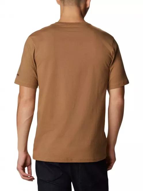 Columbia CSC Basic Logo Short Sleeve Shirt férfi rövid ujjú póló barna színben 3