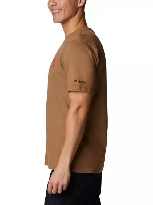 Columbia CSC Basic Logo Short Sleeve Shirt férfi rövid ujjú póló barna színben 4