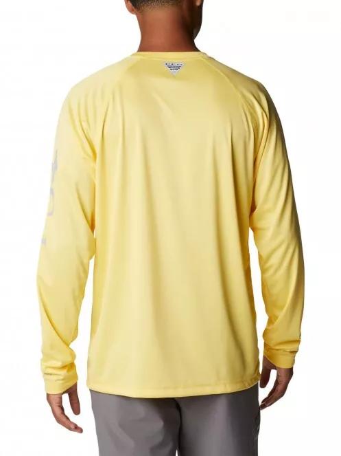 Columbia Terminal Tackle Heather LS Shirt férfi hosszú ujjú sport póló sárga színben 3