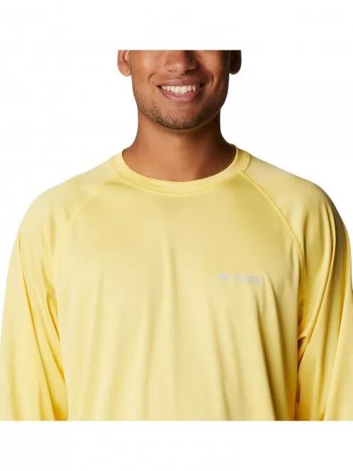 Columbia Terminal Tackle Heather LS Shirt férfi hosszú ujjú sport póló sárga színben 5